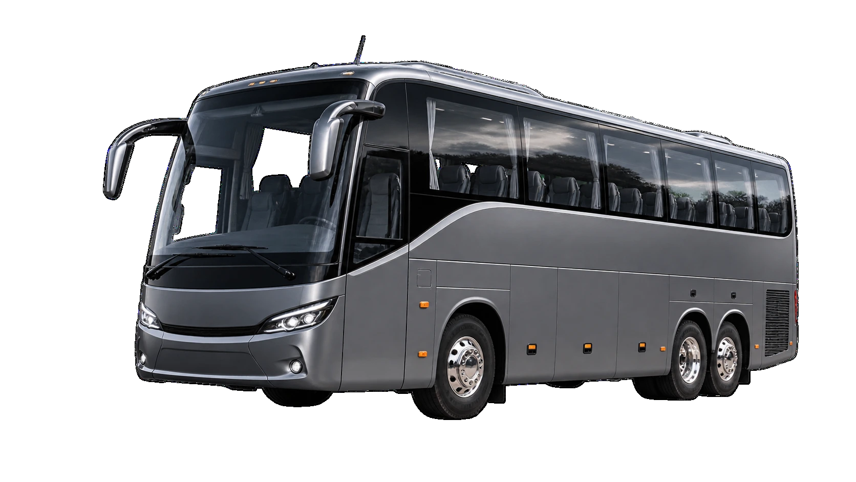 Серый пассажирский автобус